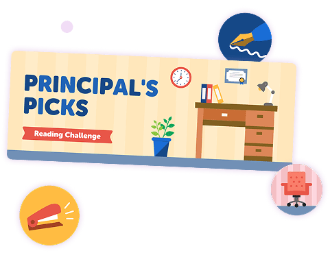 A Principal's Picks reading challenge banner