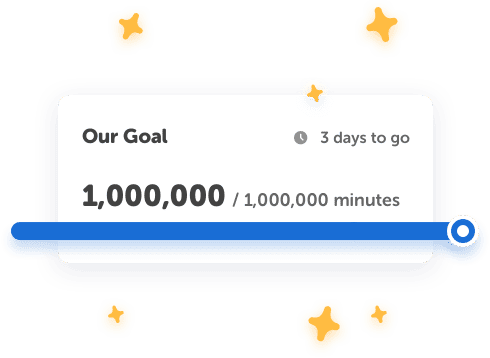 A Beanstack community goal reaching 1,000,000 of 1,000,000 minutes read