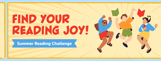 Find Your Reading Joy summer reading challenge banner