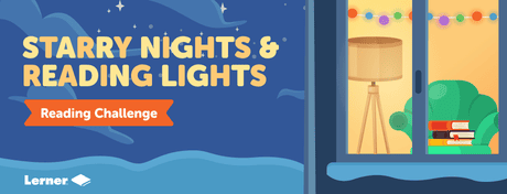 Starry Nights & Reading Lights winter reading challenge banner, sponsored by Lerner